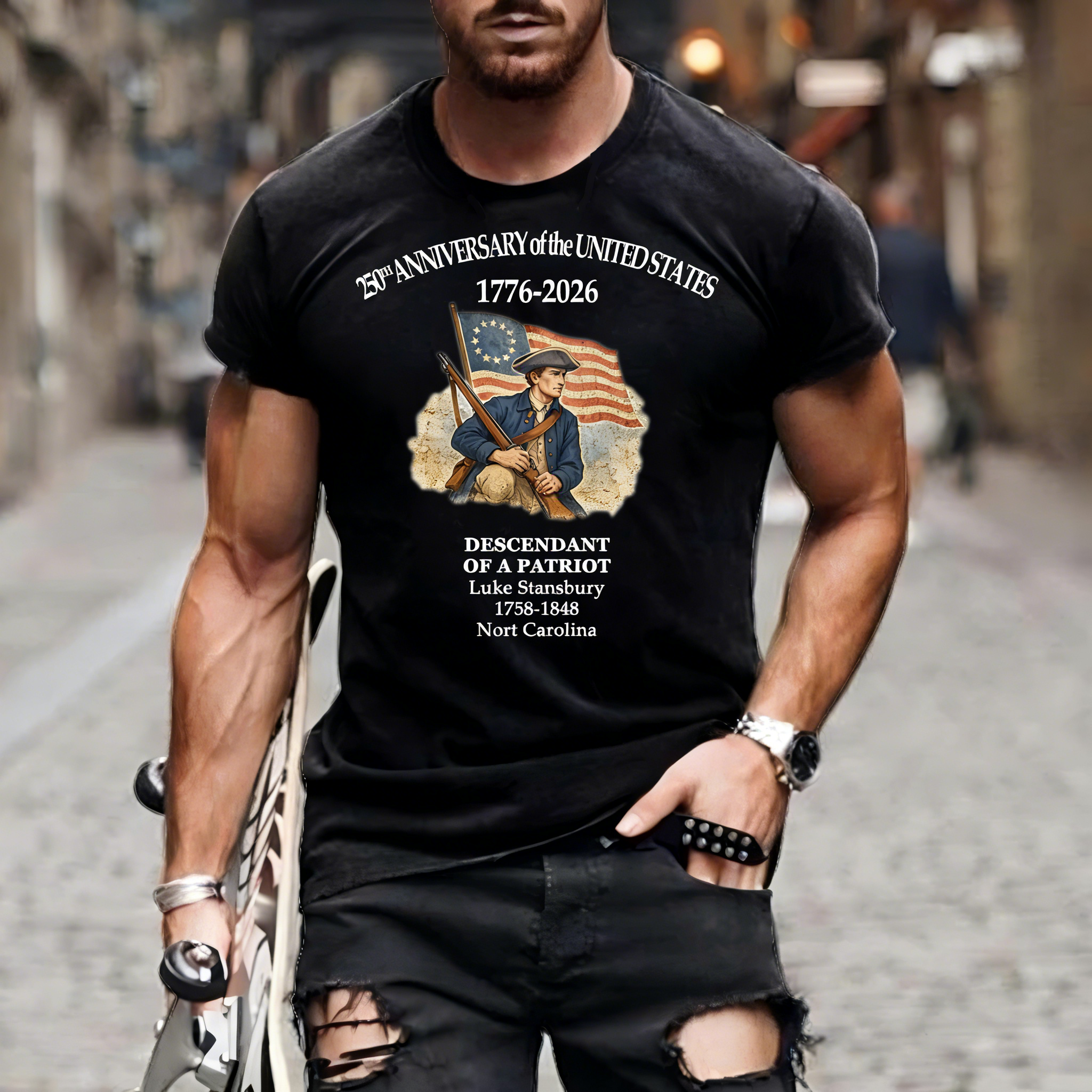 [Copy]Men's Retro 250th Anniversary of the United States Independence Day Cross Print Polo Shirt