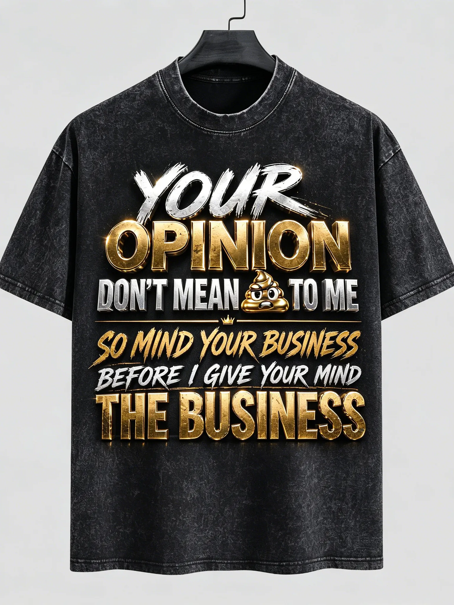 Men's Mind Your Business Theme Print Casual T-Shirt