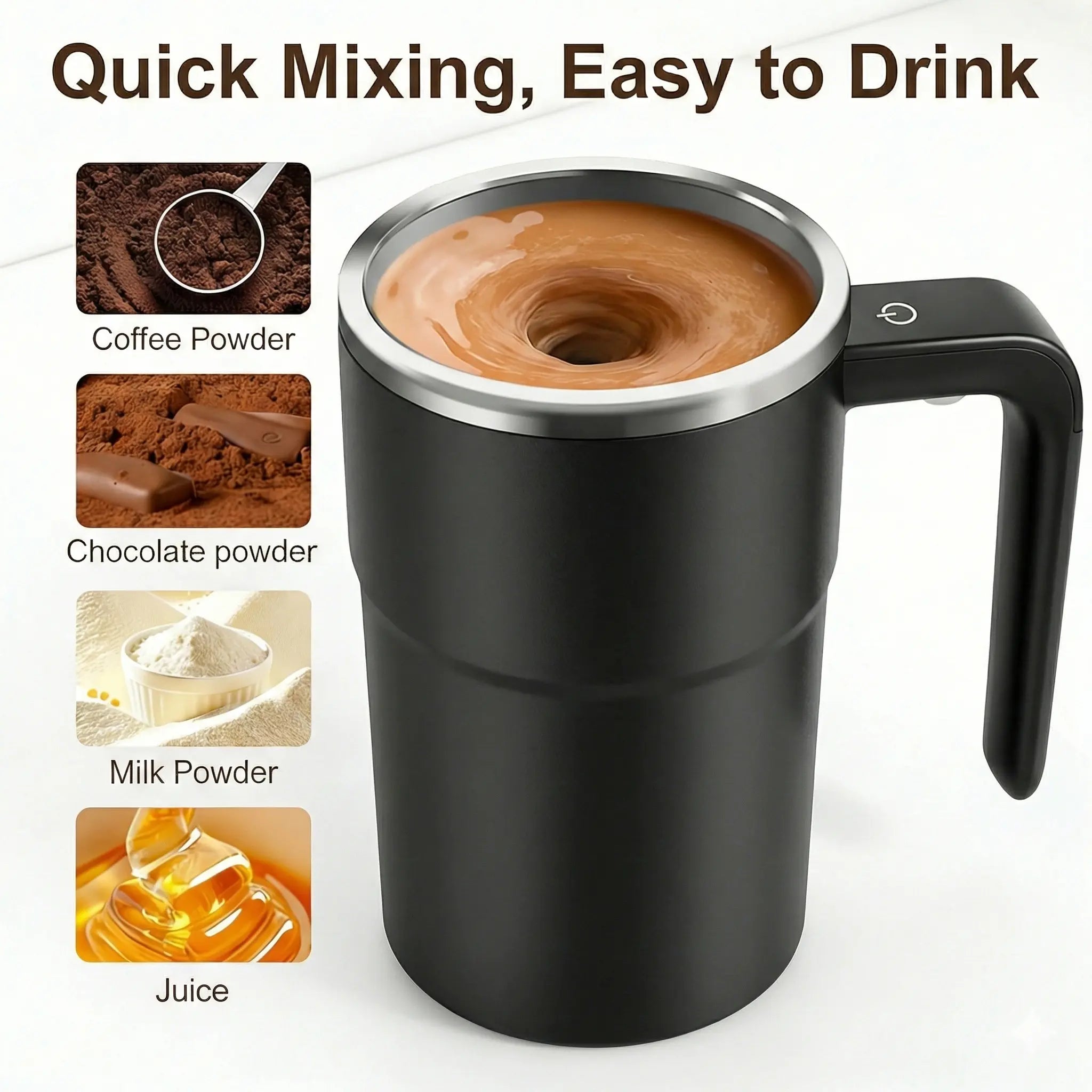 Rechargeable Magnetic Automatic Self‑Stirring Mug with Temperature Display