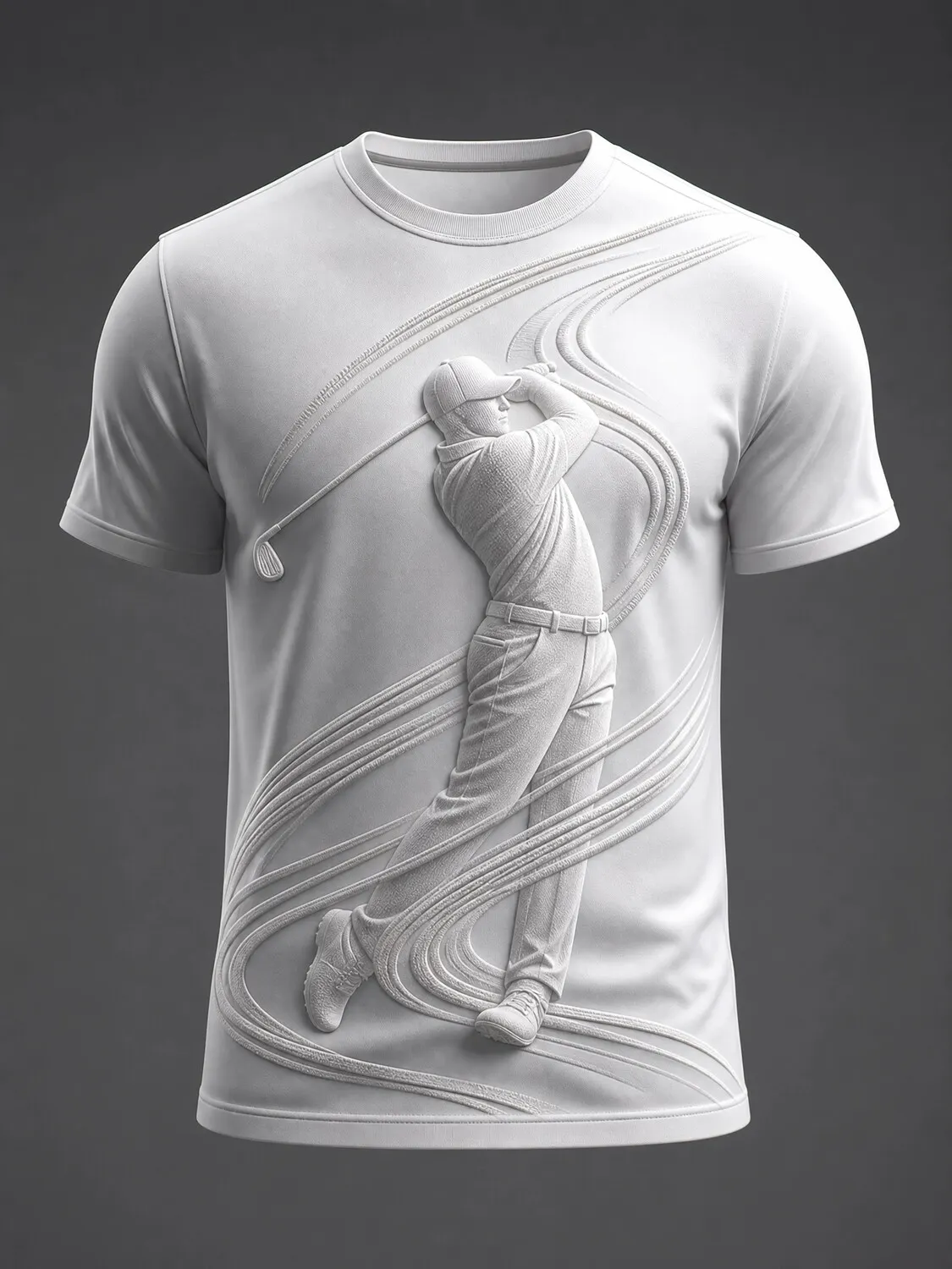 Men's Swinging Golfer Art Print T-Shirt