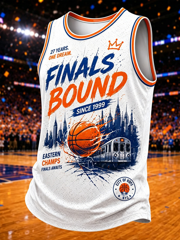 Men's NYC Basketball Finals Bound Art Print Tank Top