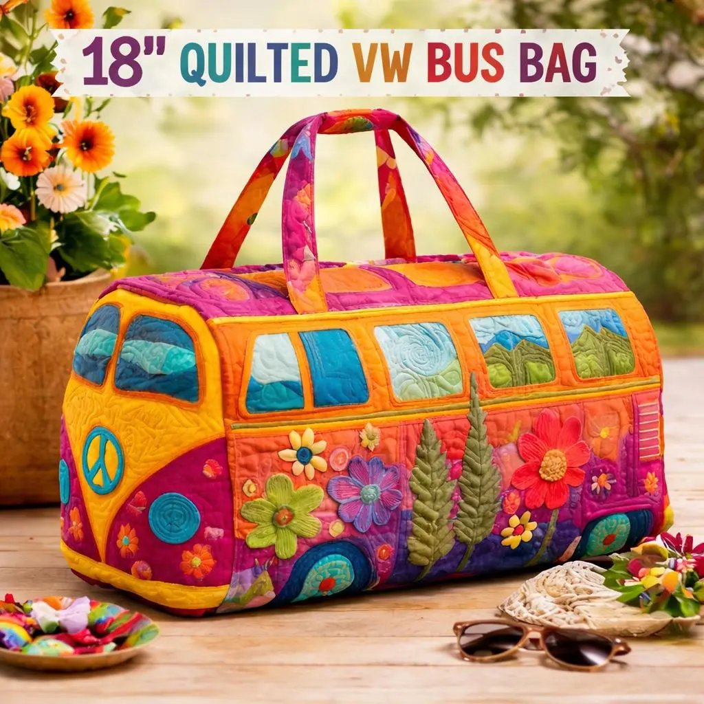 Unisex Boho Quilted Weekender Travel Bag, Lightweight & Comfortable, Hippie Design