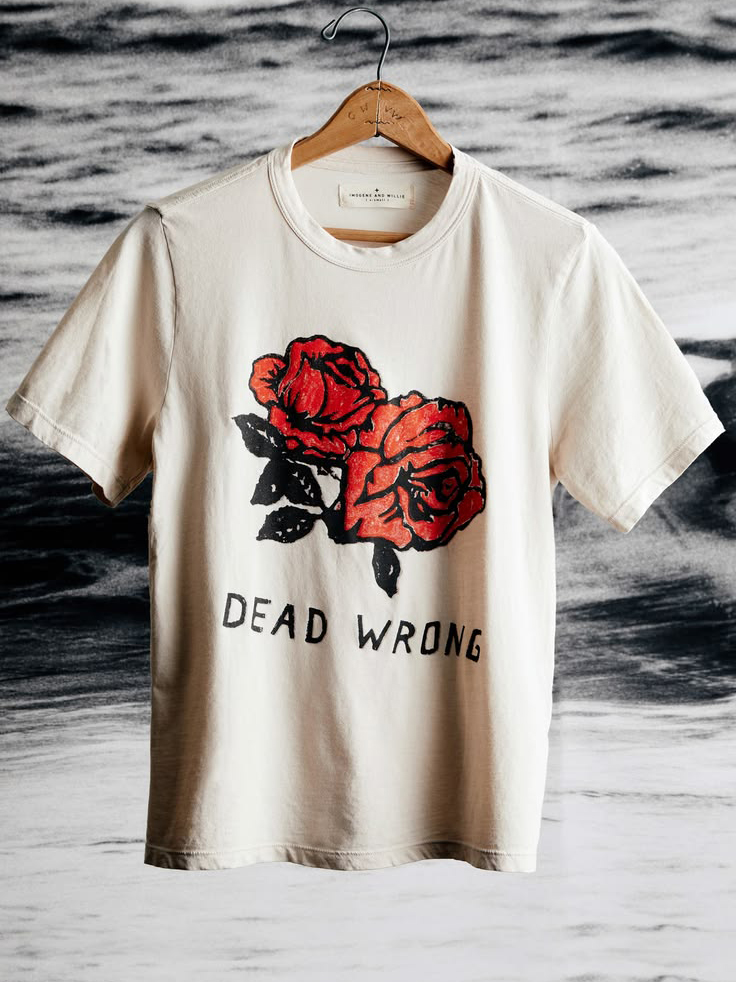 Women's Dead Wrong Rose Art Print Cotton Casual T-Shirt