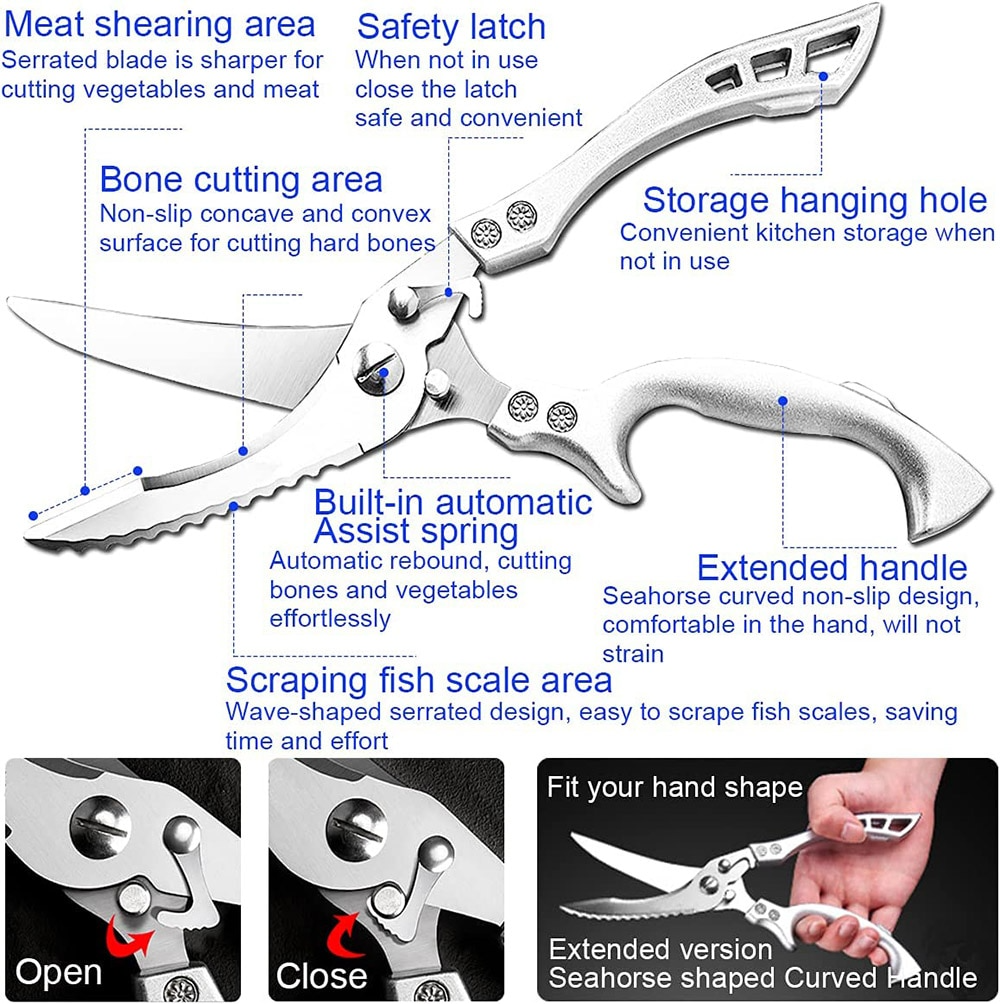 ✂🥩 HOT SALE NOW-50% OFF) -Heavy Duty Stainless Steel Bone-Cut Scissors