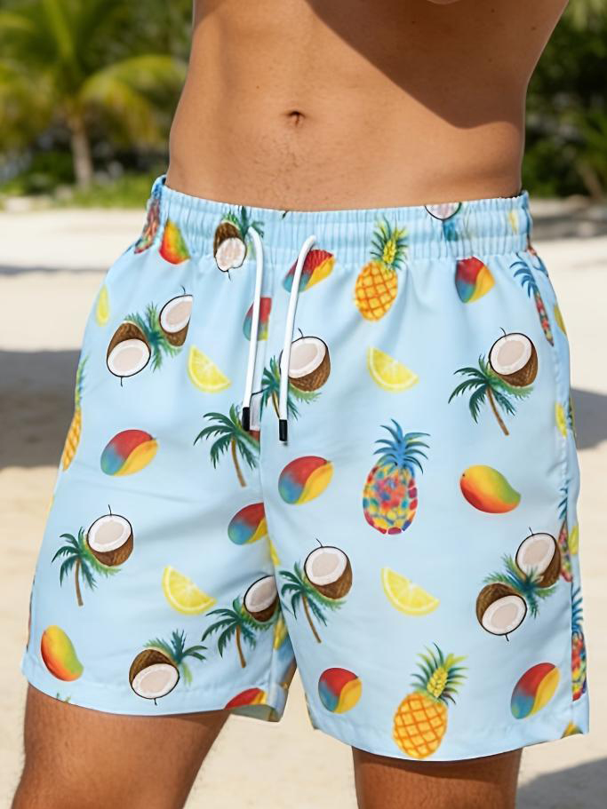 Men's Tropical Fruit All Over Print Casual Shorts