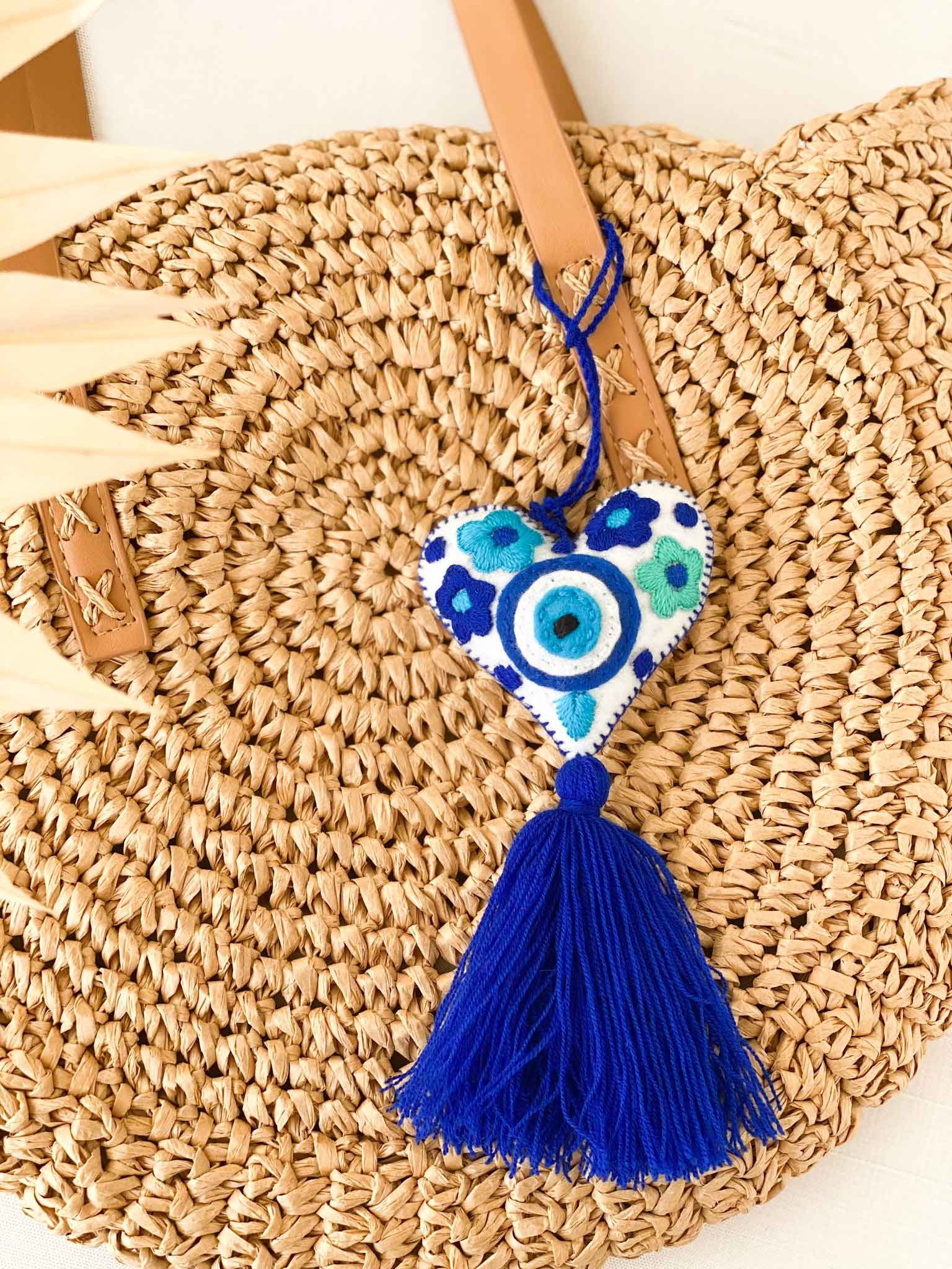 Evil eye heart embroidered tassel🎅Best Christmas Gift