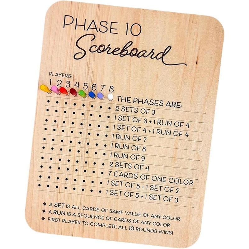 🔥Last 4 hours Sale: Save $20-💥Wooden Phase 10 Score Board