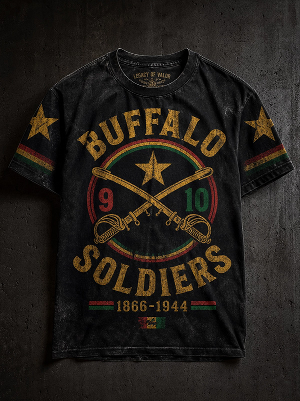 Men's Buffalo Soldiers 1866–1944 Western Art Print T-Shirt