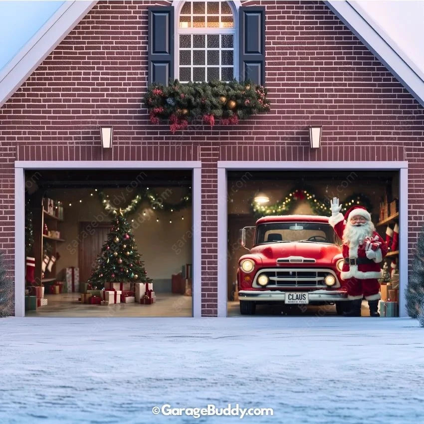 Garage Buddy | Santa's Garage | Christmas Garage Door Cover