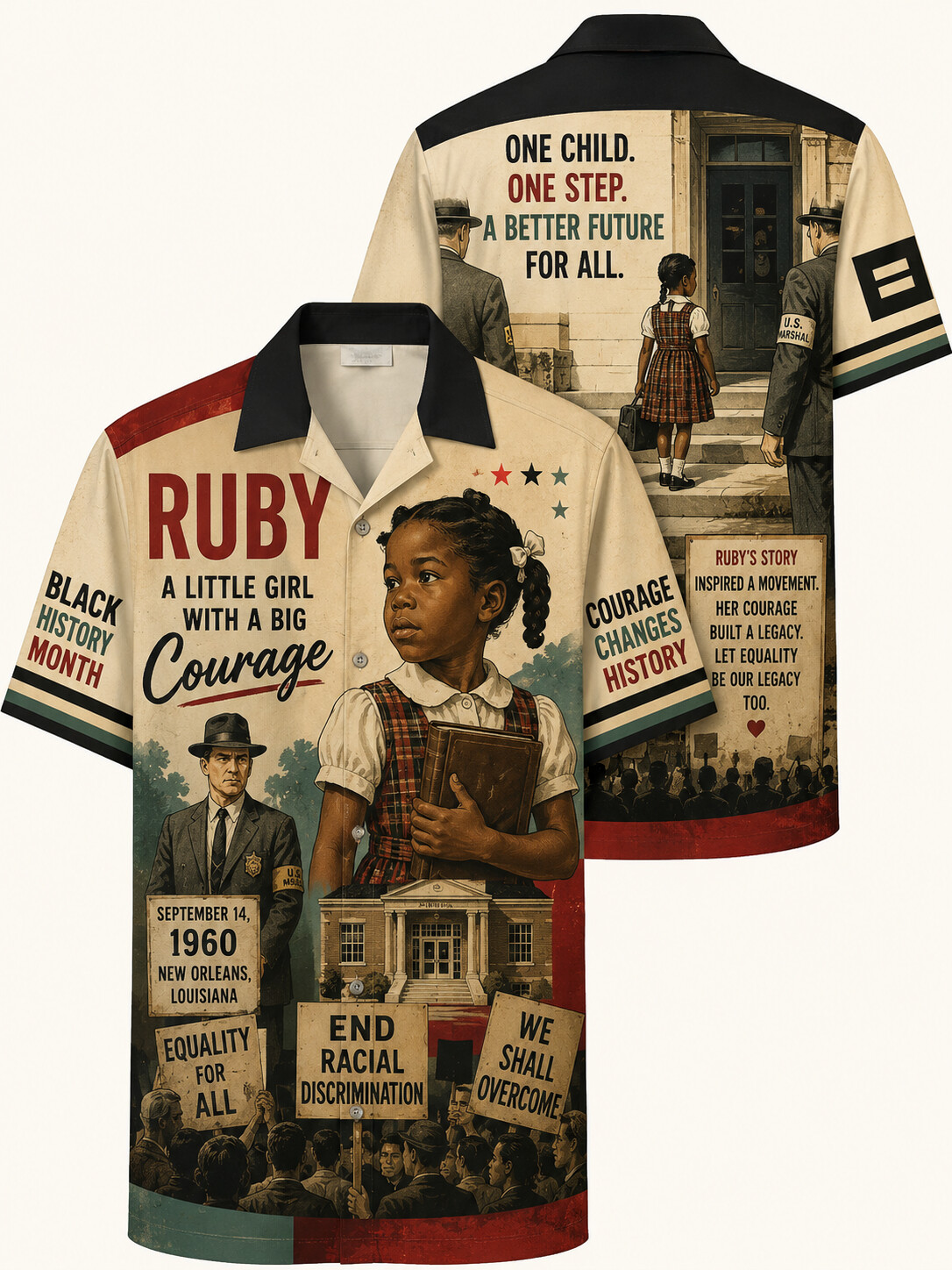 Men's Black Girl Ruby Art Print Shirt