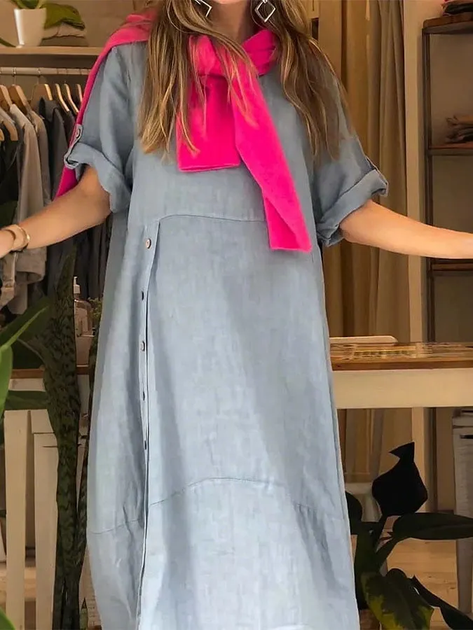 Women's solid color casual dress