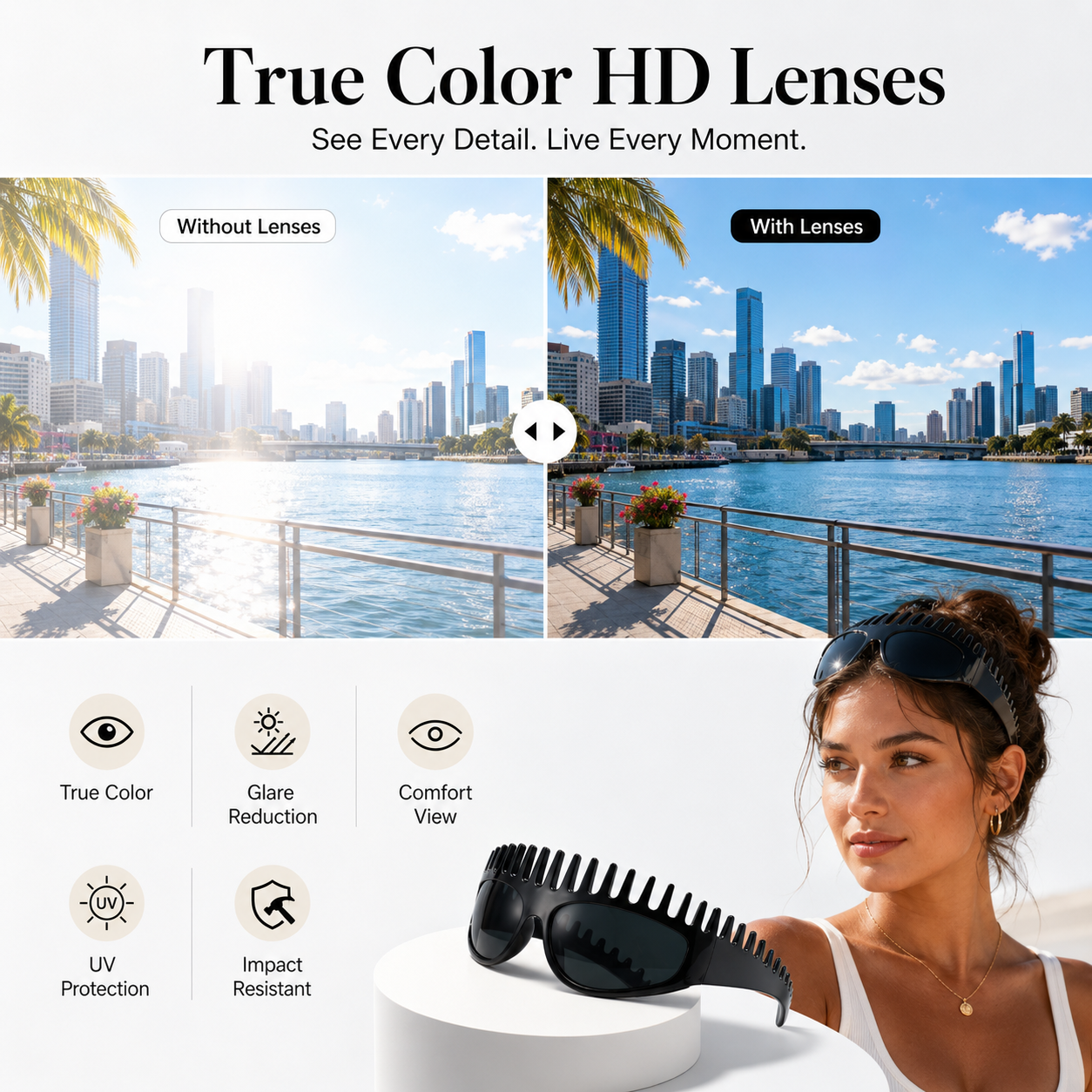 ✨ New Fashion Square Sunglasses for Women – Light Luxury, UV Protection, Oversized Frame, Versatile & Streetwear Stylish! 🕶️