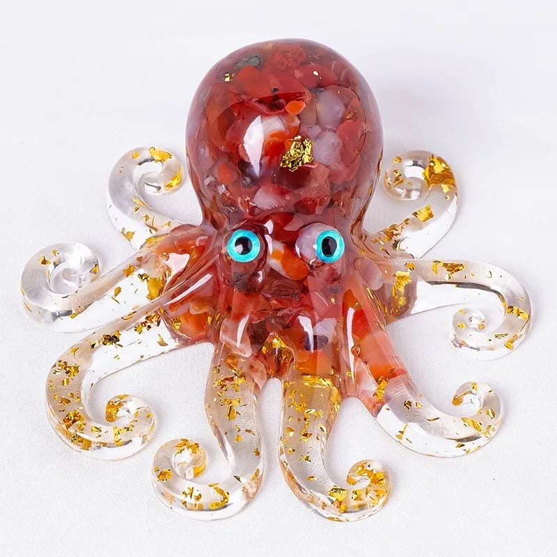 🔥Last 4 hours Sale: Save $15 -🔮🐙Natural Crystal Gravel Octopus Decor