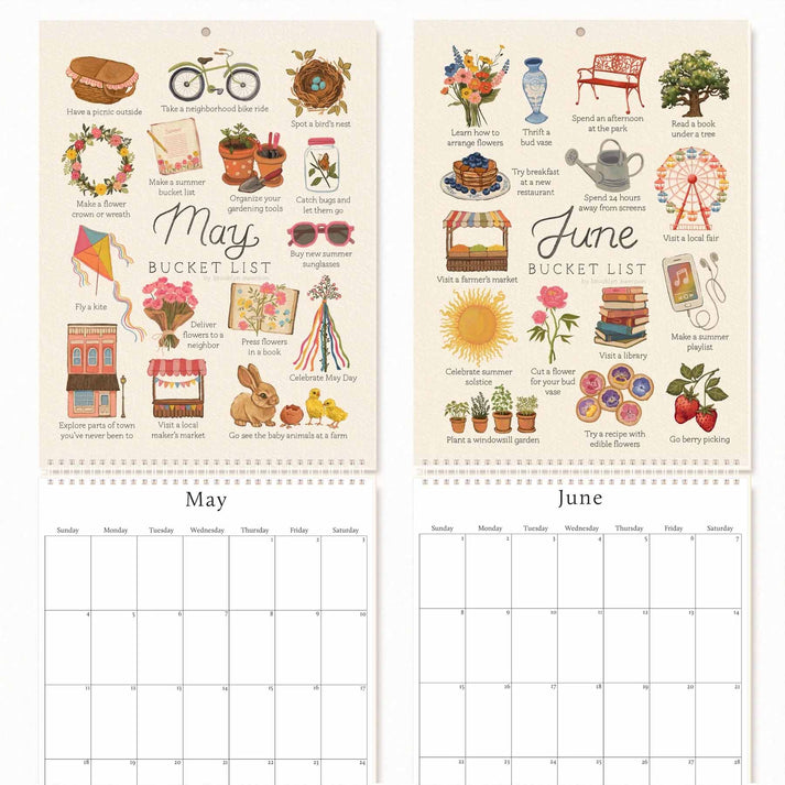 2025 Bucket List Calendar