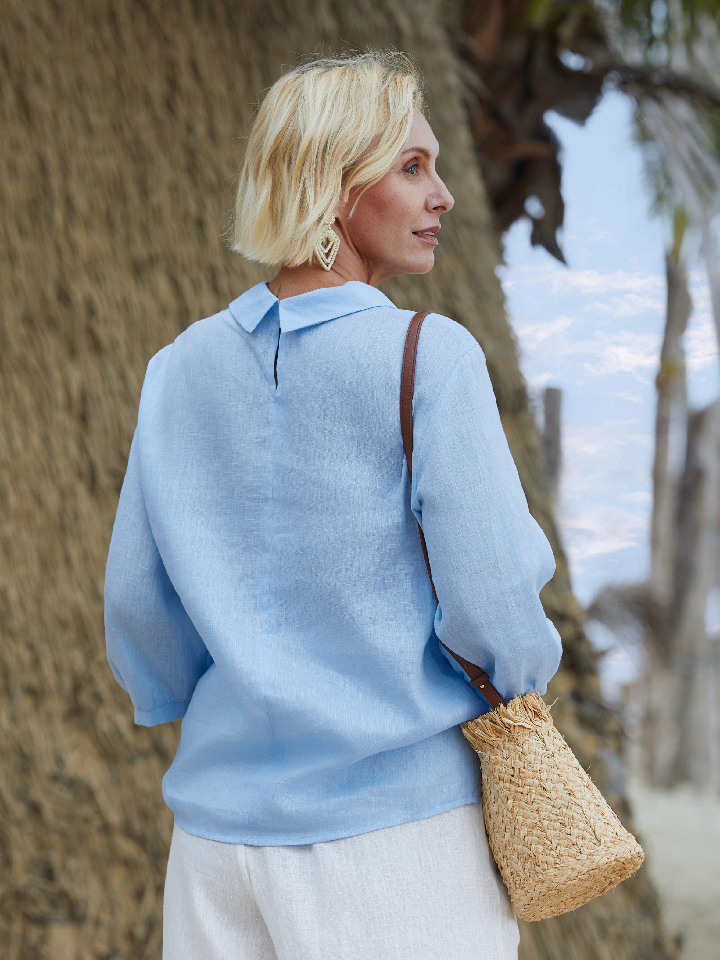 Women's  Linen 3/4 Sleeve Shirt