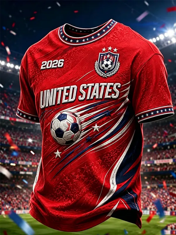 Men's 2026 United States Soccer Art Print T-Shirt