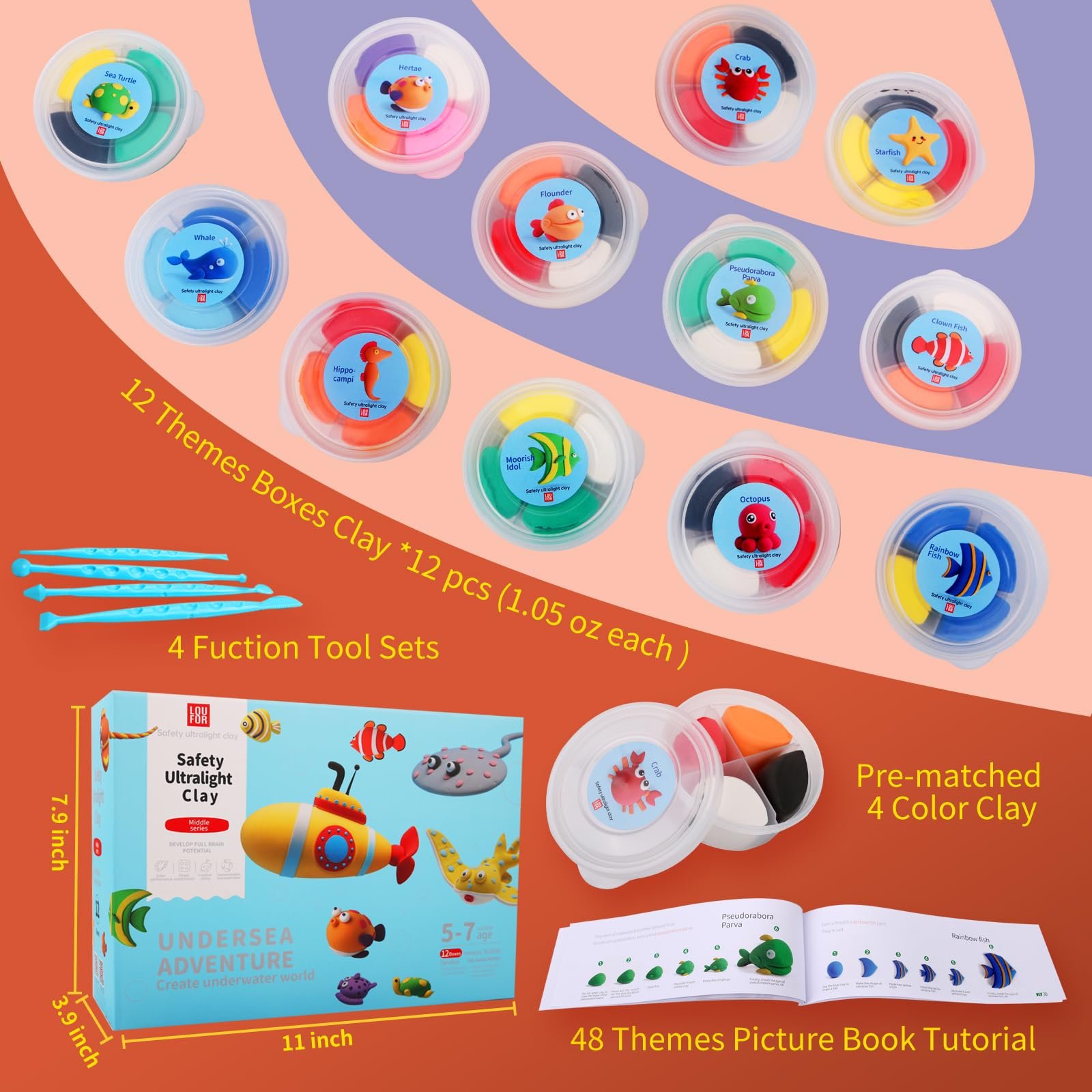 Air Dry Clay Pets Group Modeling Clay Kits for Kids