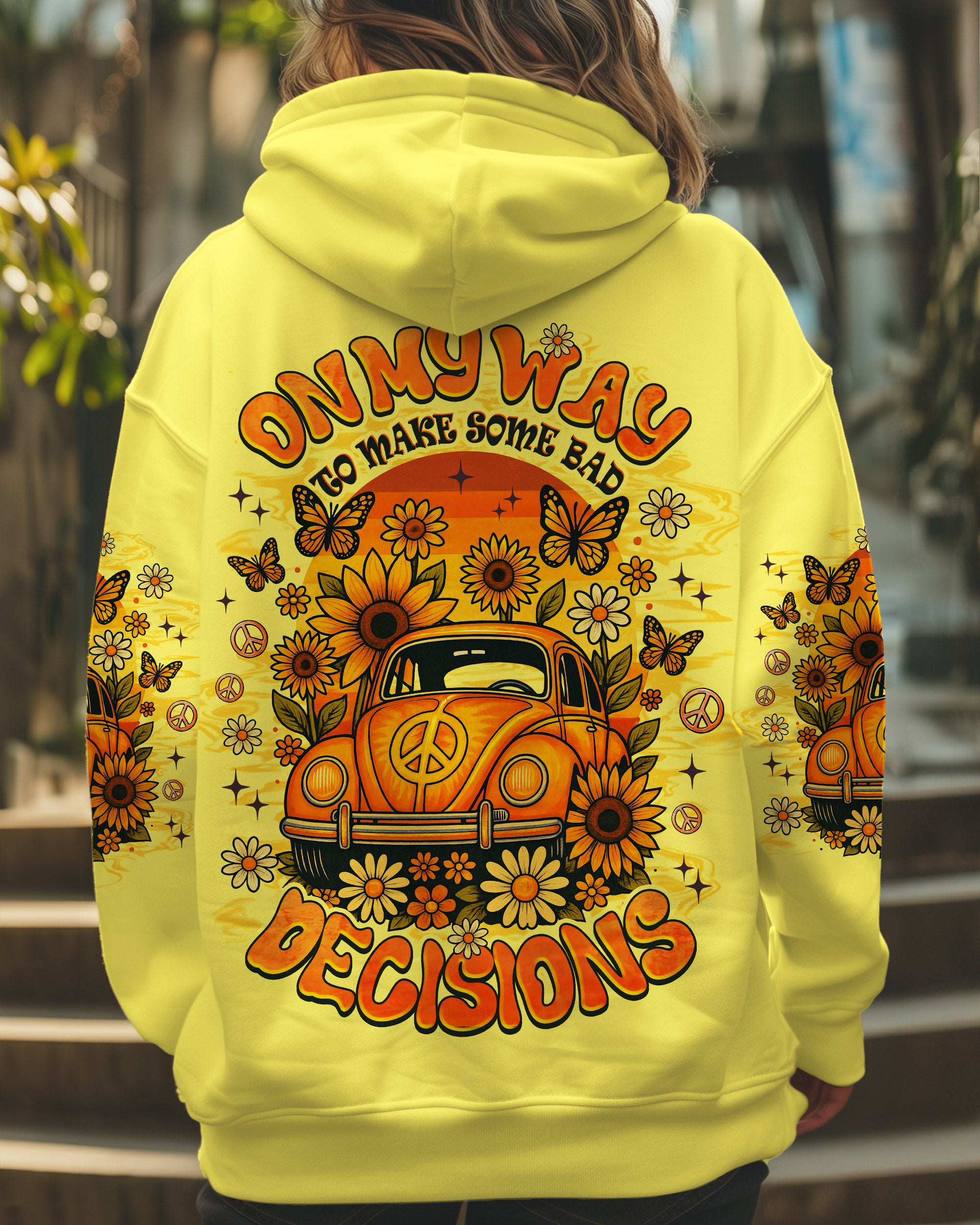 ON MY WAY TO MAKE SOME BAD DECISIONS HIPPIE CAR ALL OVER PRINT - TLNZ1109253