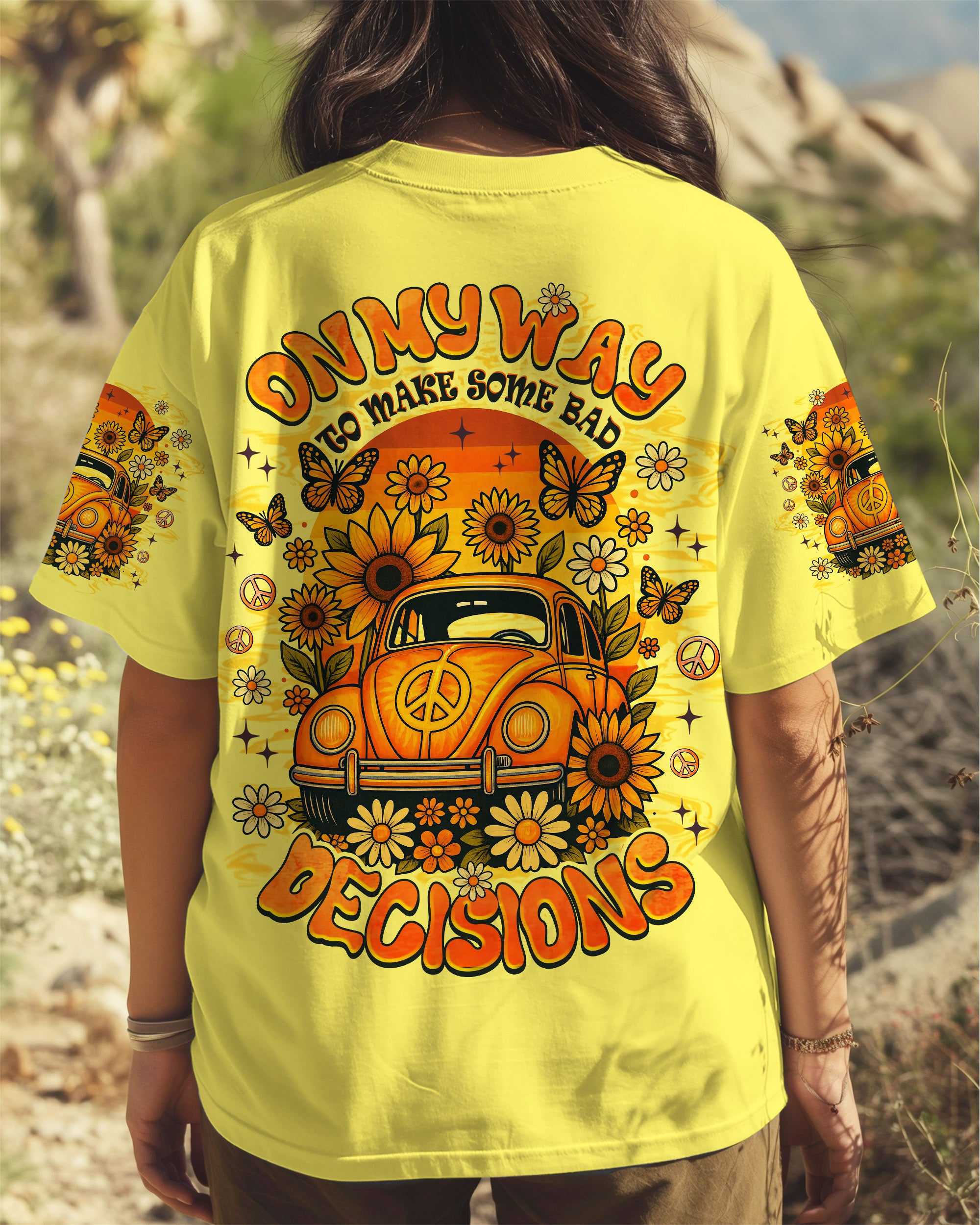 ON MY WAY TO MAKE SOME BAD DECISIONS HIPPIE CAR ALL OVER PRINT - TLNZ1109253