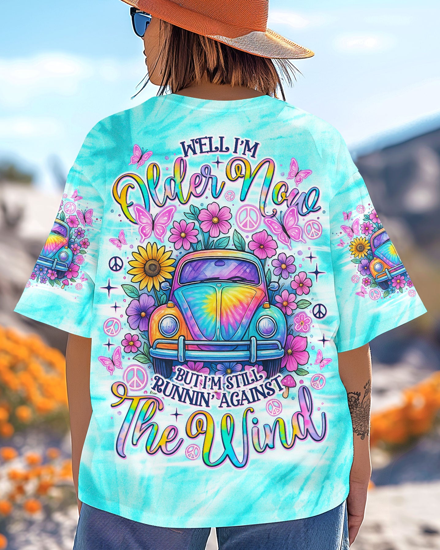 RUNNING AGAINST THE WIND CAR TIE DYE ALL OVER PRINT  - TLNO2404251