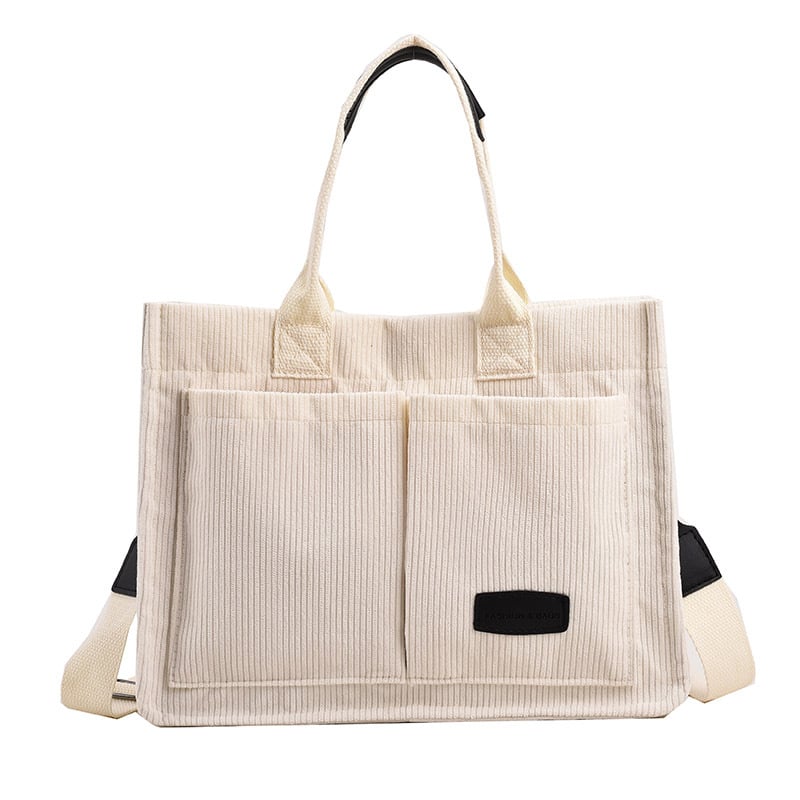 Corduroy Solid Color Tote Bag, Shoulder Bag🔥(Buy 2 Free Shipping)