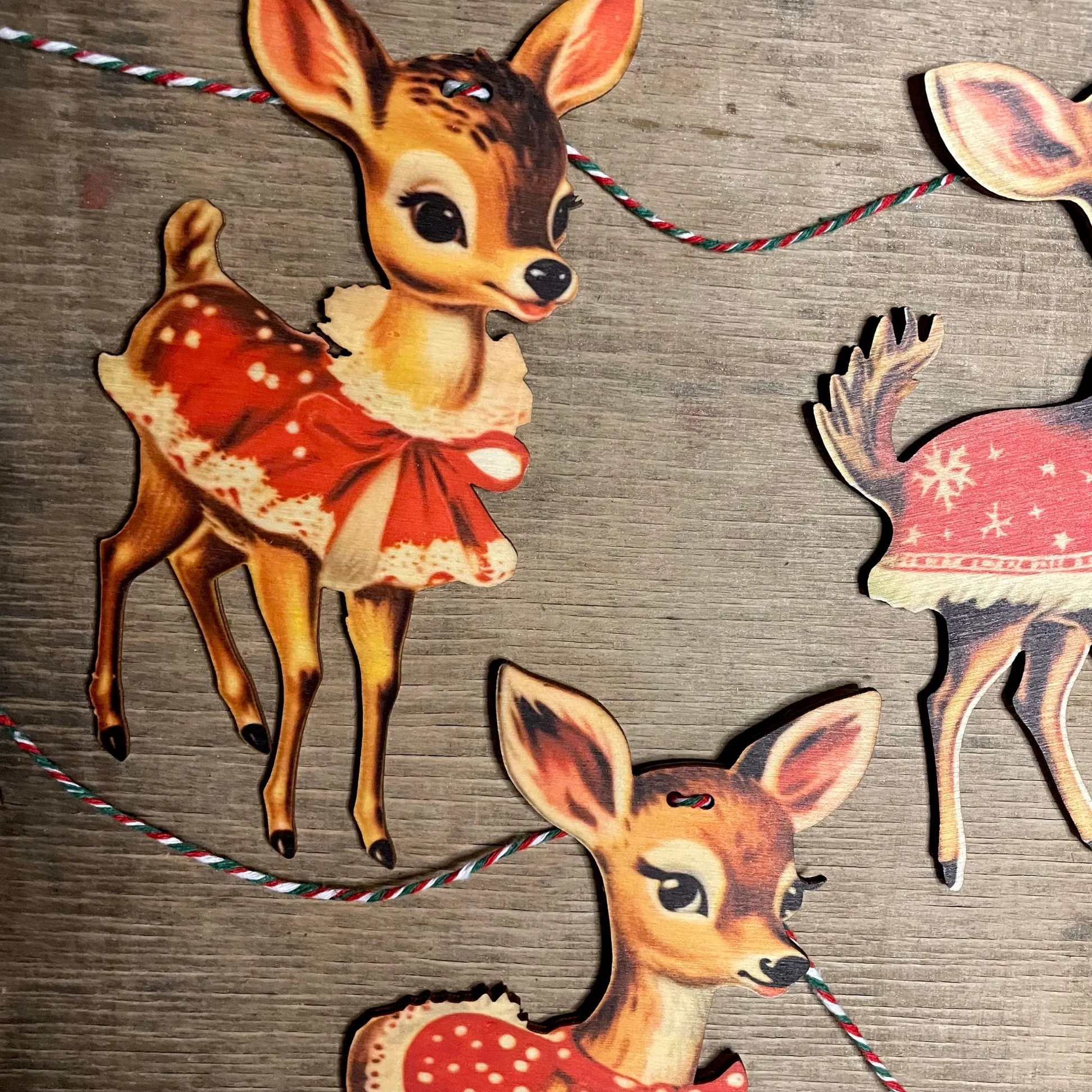 Christmas Vintage Bunting Wooden🎄