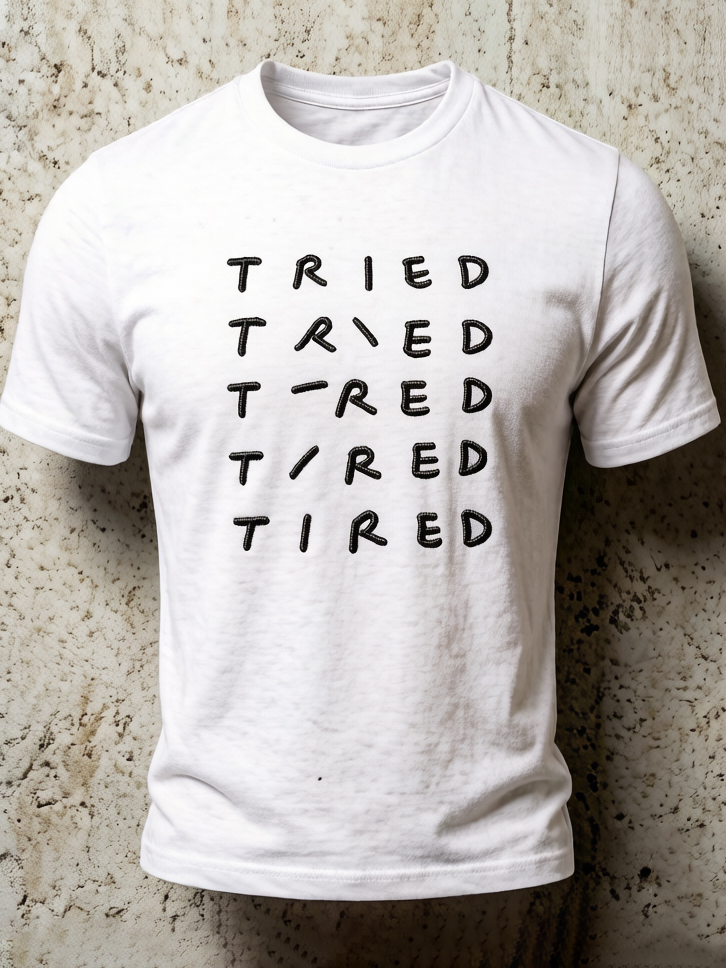 Men's Fun Tried Print Cotton Casual T-Shirt