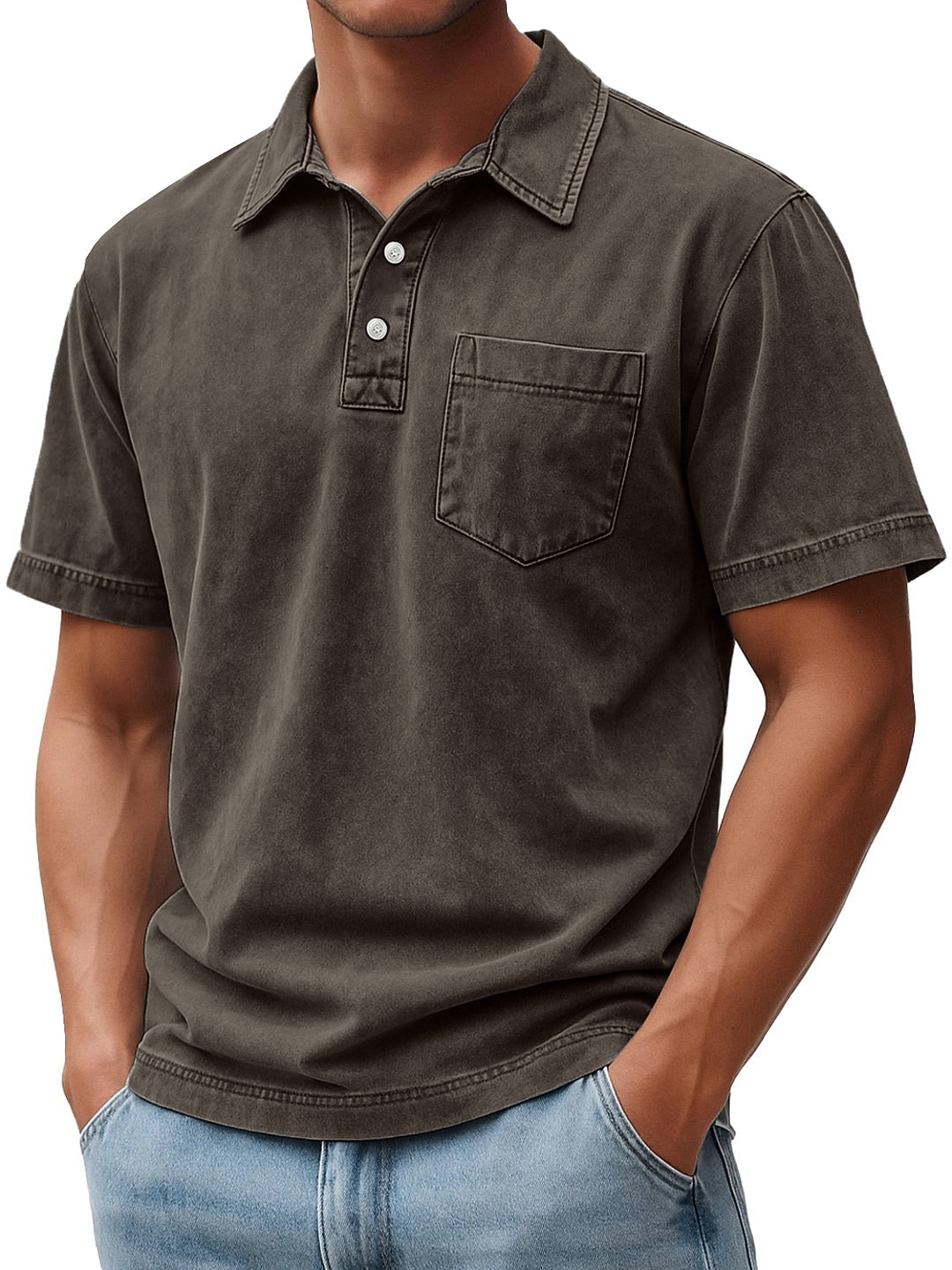 100% Cotton T-Shirt-Vintage Washed Look - Gray 3XL