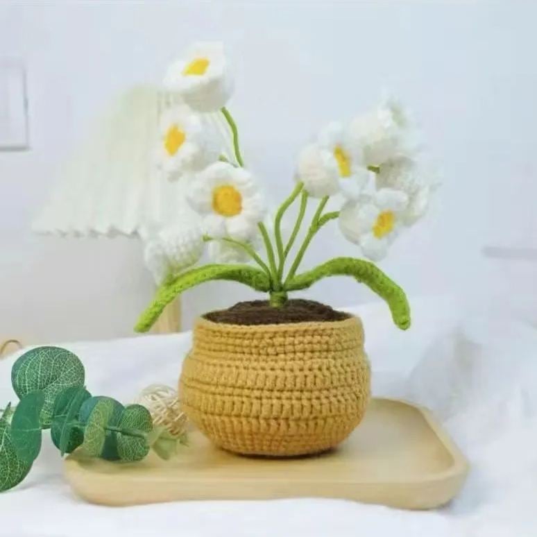 🔥Last 4 hours Sale: Save $20 -Hand-woven Flower Potted Desktop Ornaments (DIY)