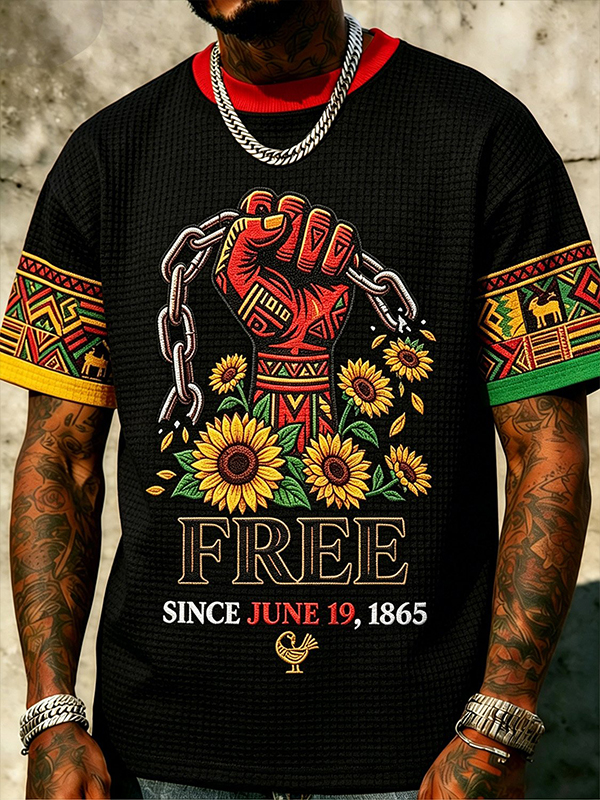 Men's Juneteenth Break Free From The Chains Print Casual T-Shirt