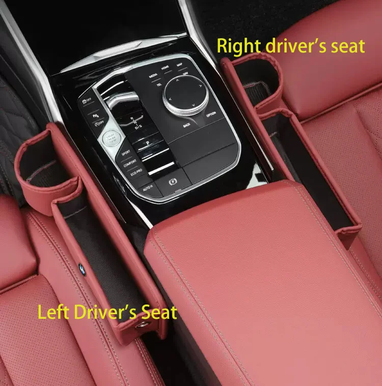 Azemov📣50% OFF Hot Sale! 🔥Exclusive Logo Leather Car Seat Storage Box With Water Cup Holder