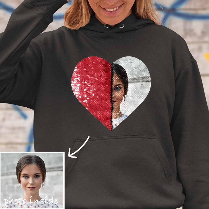 Custom Flip Sequin Shirt (Heart)-Buy 2 Get Free Shipping