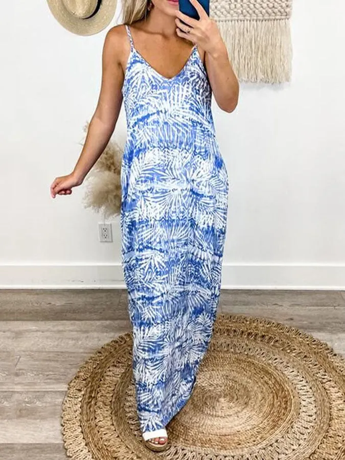 Women's Casual Tie Dye Sleeveless Dress