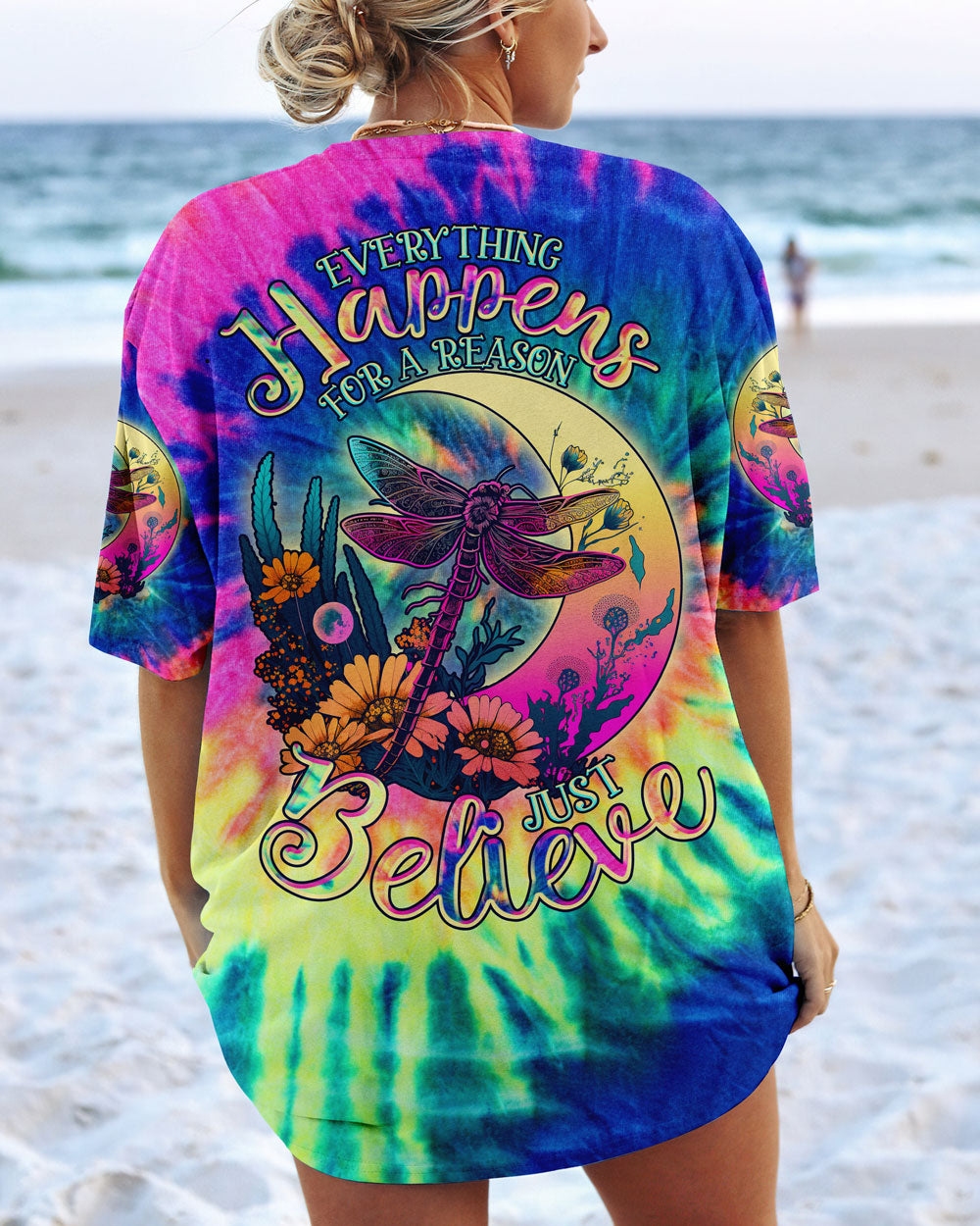 JUST BELIEVE DRAGONFLY TIE DYE ALL OVER PRINT - TLNO2507237
