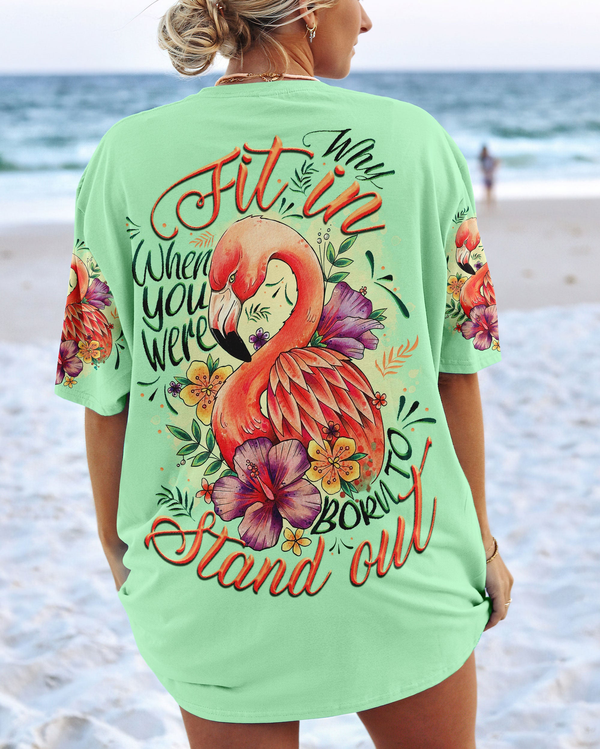 WHY FIT IN FLAMINGO ALL OVER PRINT - TLNO0906231