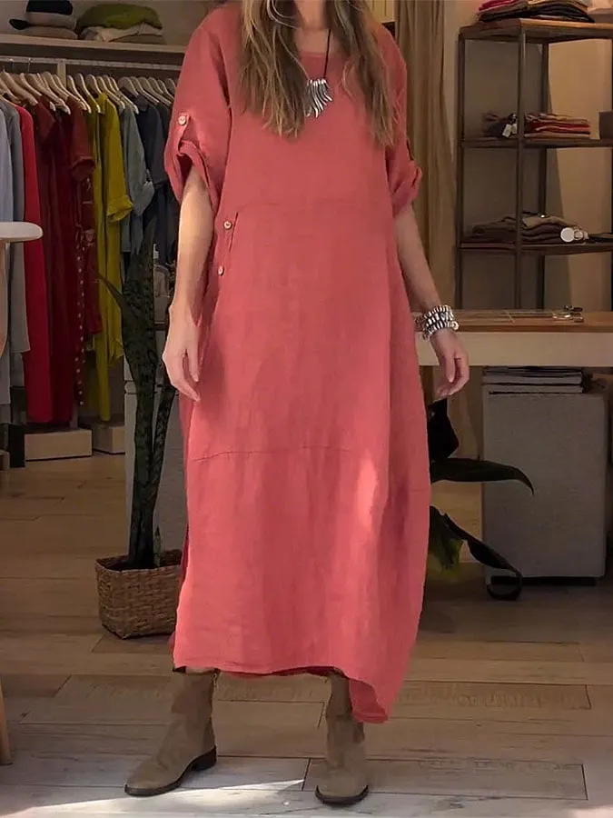 Women's solid color casual dress