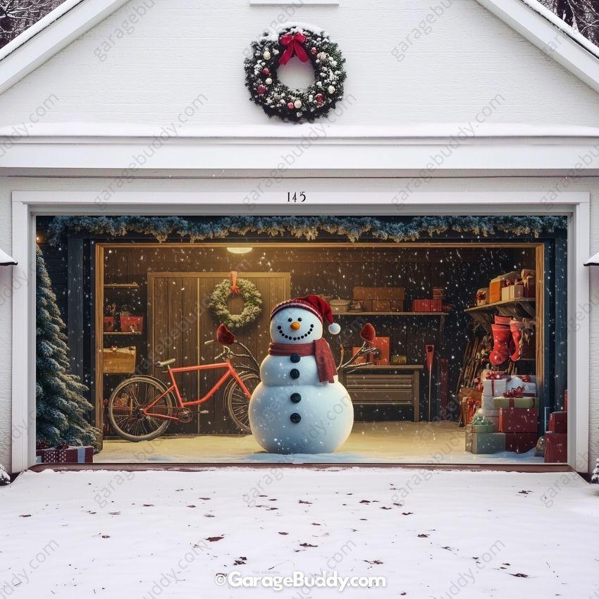 Garage Buddy | Snowy The Snowman | Christmas Garage Door Cover