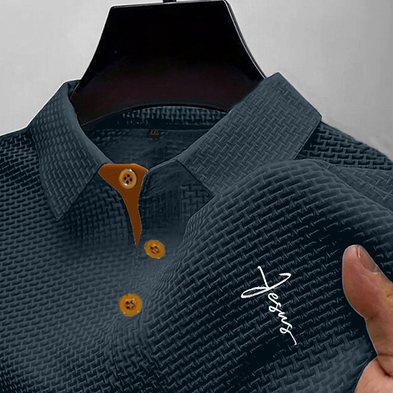 **Freedom Waffle Polo - Patriotic Men's Outdoor Shirt 4th of July**