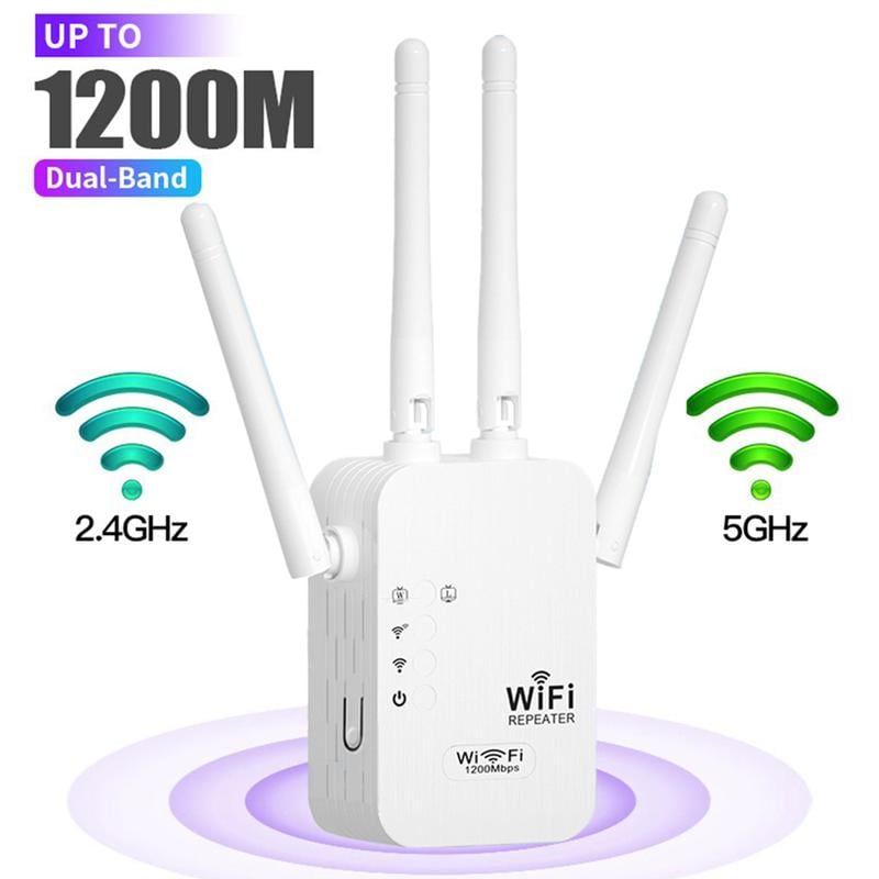 🔥2026 Hot Sale🎁1200Mbps Dual Band (5GHz/2.4GHz) WiFi Extender Covers 10,000 sq. ft & 50 Devices