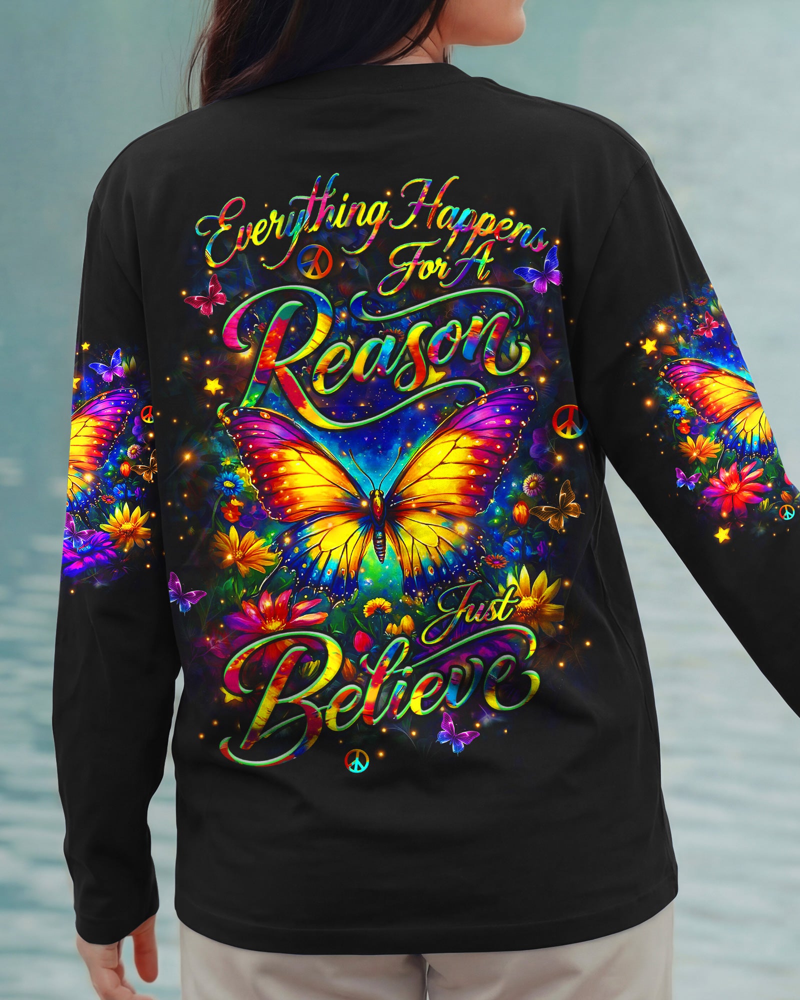 JUST BELIEVE BUTTERFLY ALL OVER PRINT - YHHN0502262