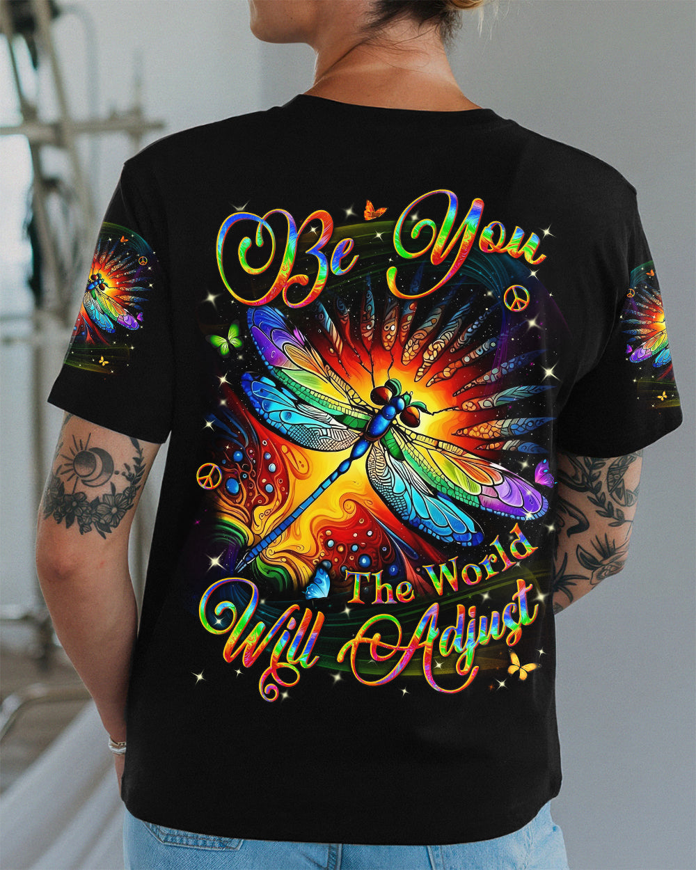 BE YOU THE WORLD WILL ADJUST DRAGONFLY ALL OVER PRINT -  YHLN1512252
