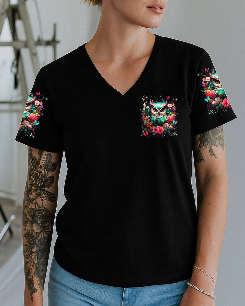 BE YOU THE WORLD WILL ADJUST OWL ALL OVER PRINT - YHLN1010254
