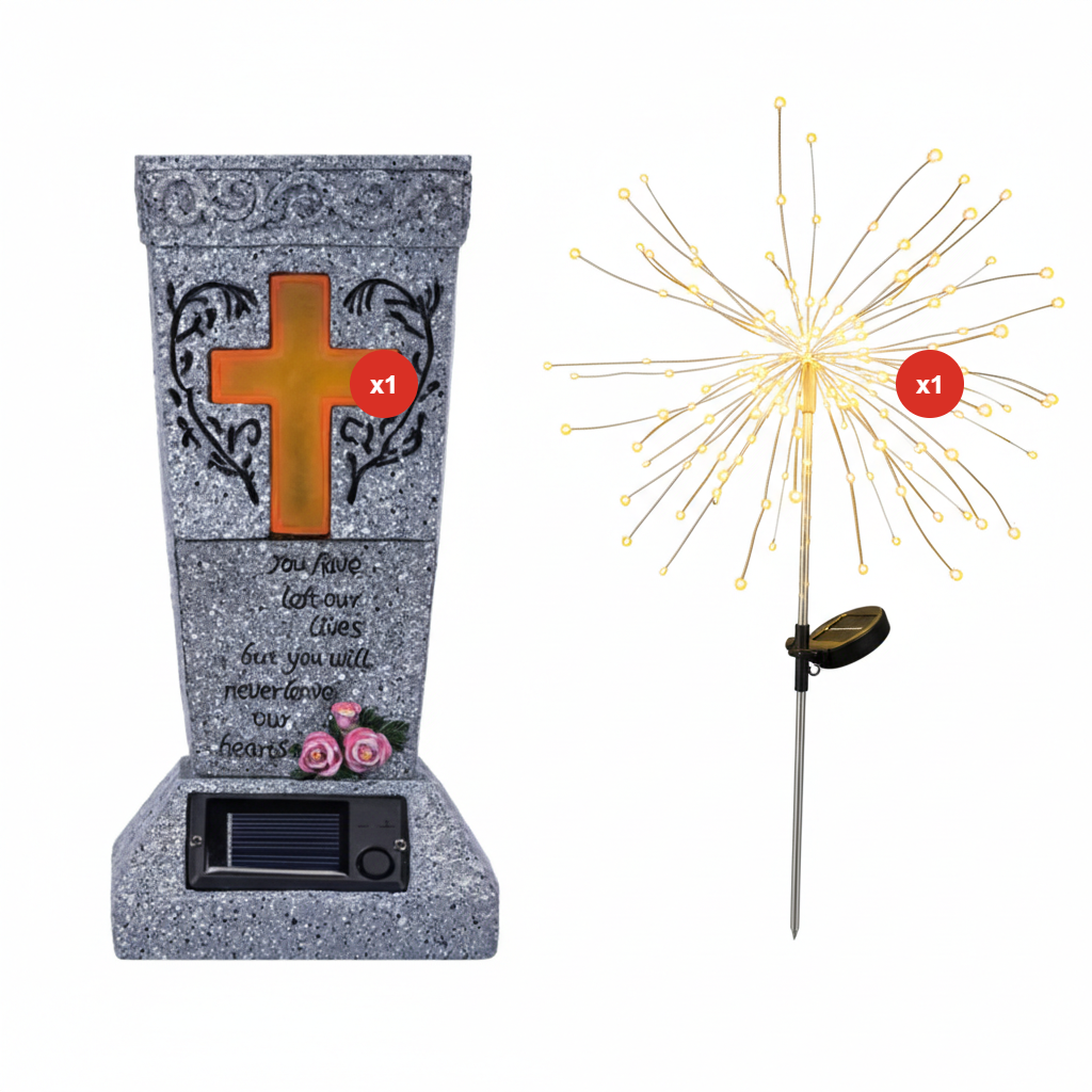 🔥Last Day 60% OFF🔥Solar LED Memorial Grave Vase with Ground Spike – Weather-Resistant & Elegant