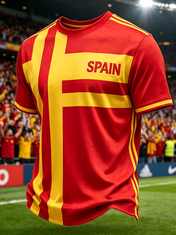 Men's Spain Football Art Print T-Shirt