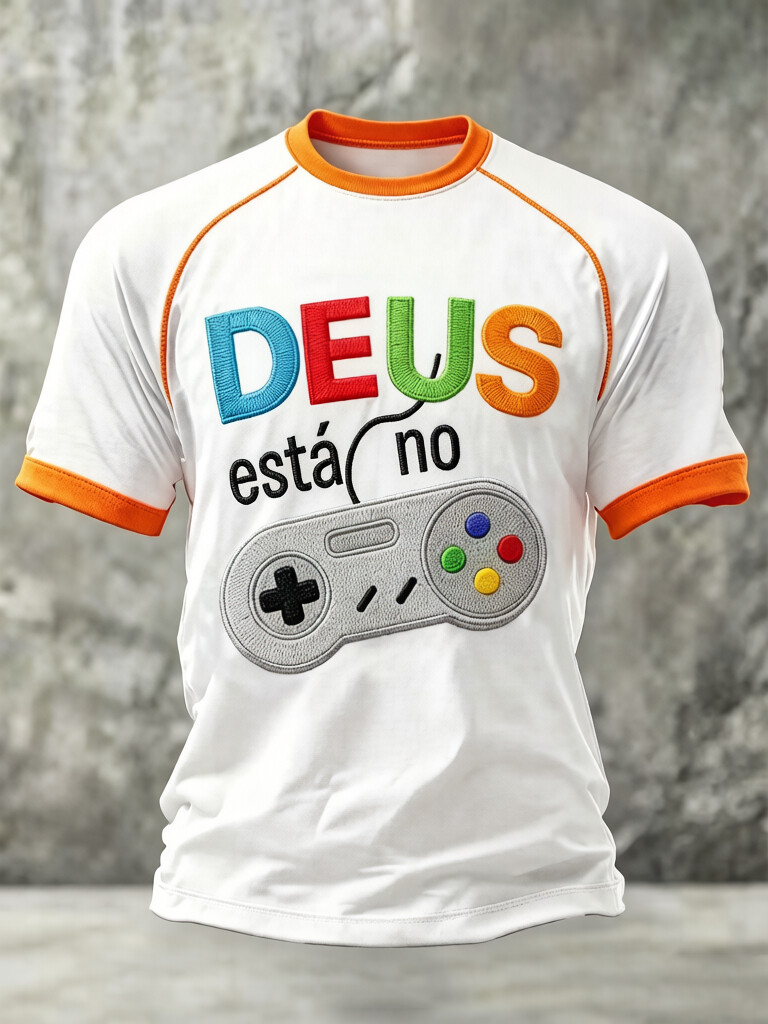 Men's Deus Está No Games Console Art Print T-Shirt