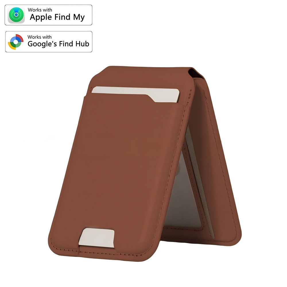Smart MagSafe Wallet Made of Genuine Nappa Leather – with Apple Find My™ & Google Find Hub™, RFID Protection, and Wireless Charging.