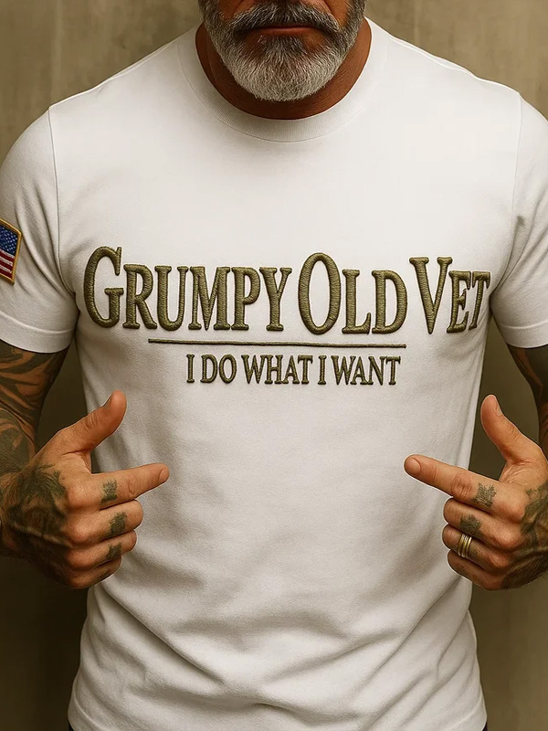 Men's Grumpy Old Vet I Do What I Want Print T-Shirt