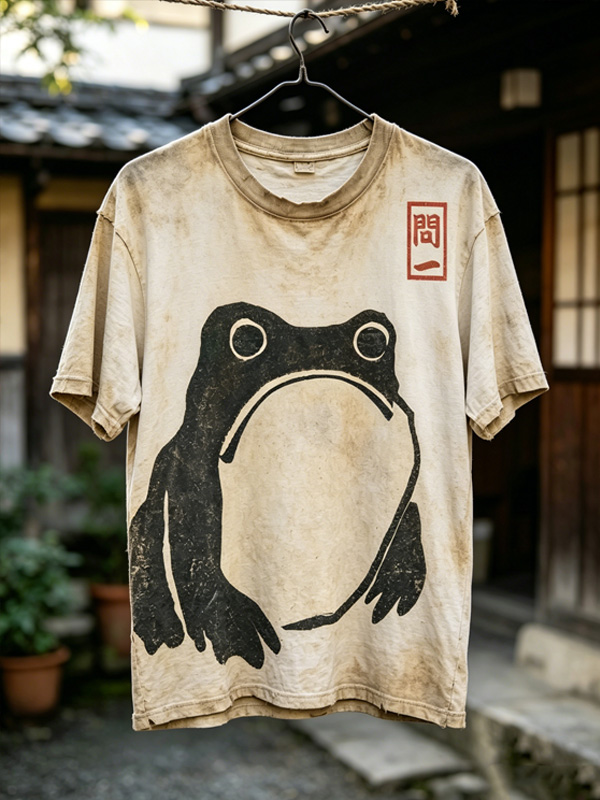 Men's Retro Frog Japanese Art Print T-Shirt