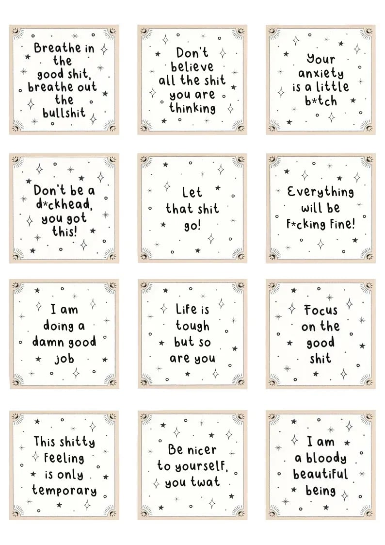 Sweary Keyring Affirmation Cards – A Daily Dose of Sass and Positivity! 🔑✨