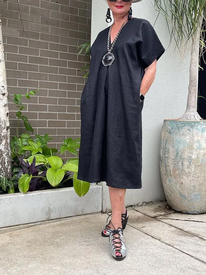 Women's Black Loose Casual Dress